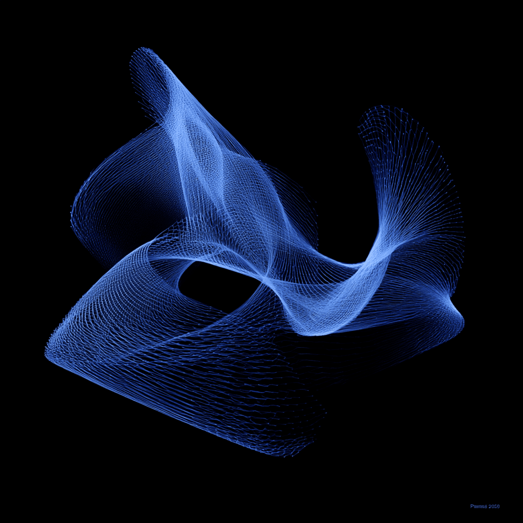 Abstract blue particle-flow artwork — the oracle should be a market opinion